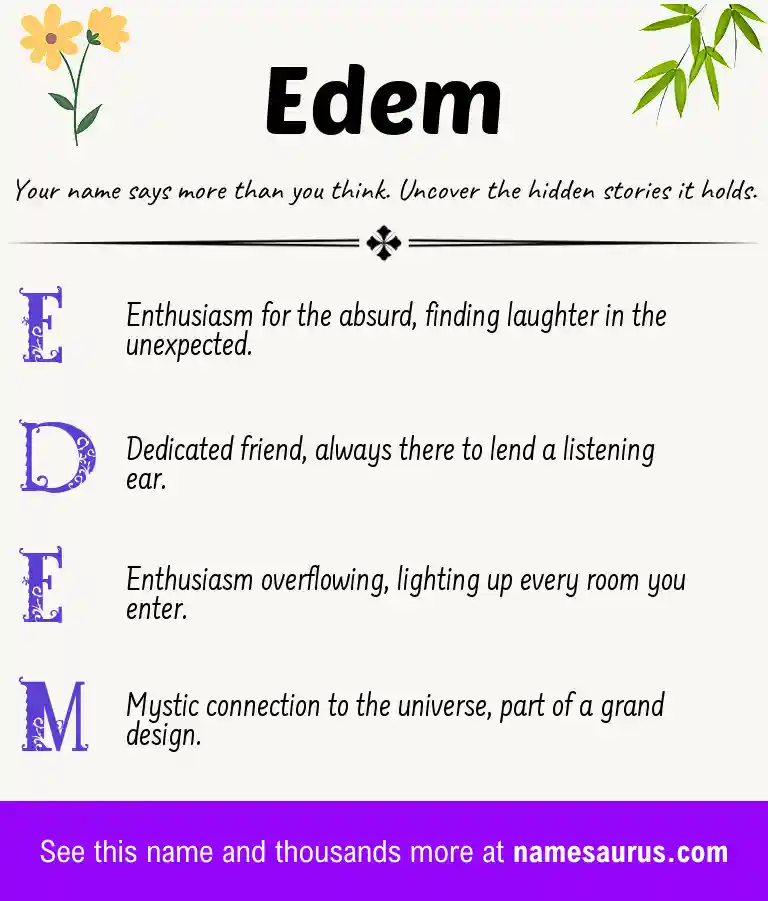 Acrostic poem about Edem.