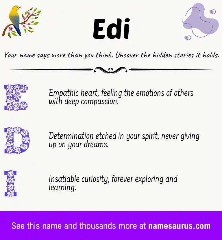Acrostic poem about Edi.