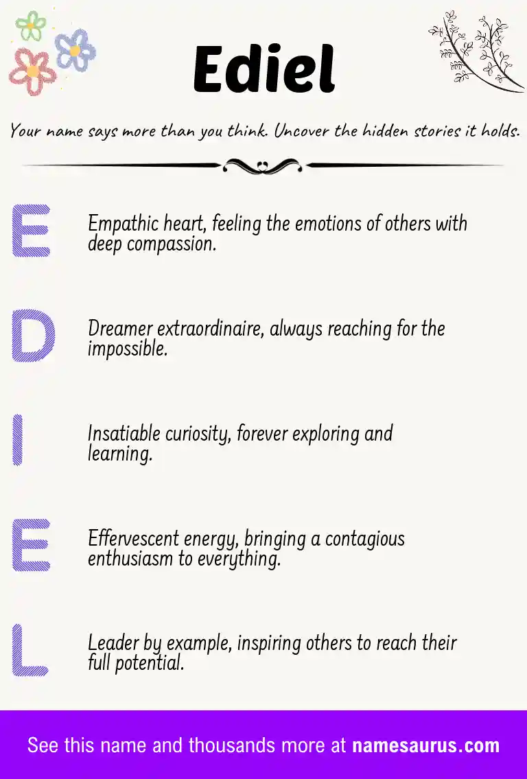 Acrostic poem about Ediel.