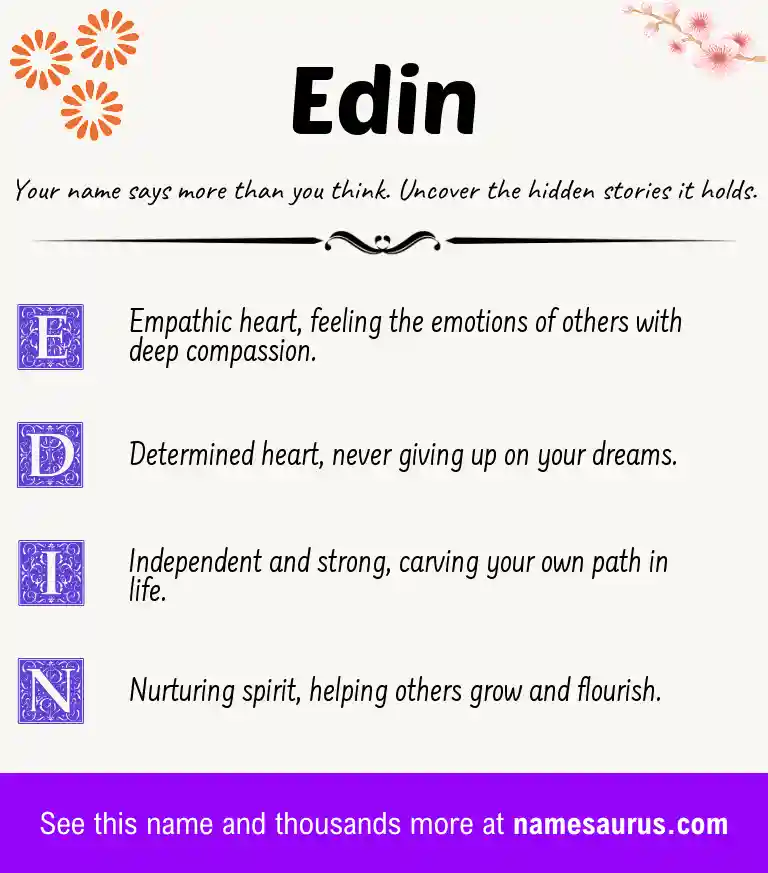 Acrostic poem about Edin.