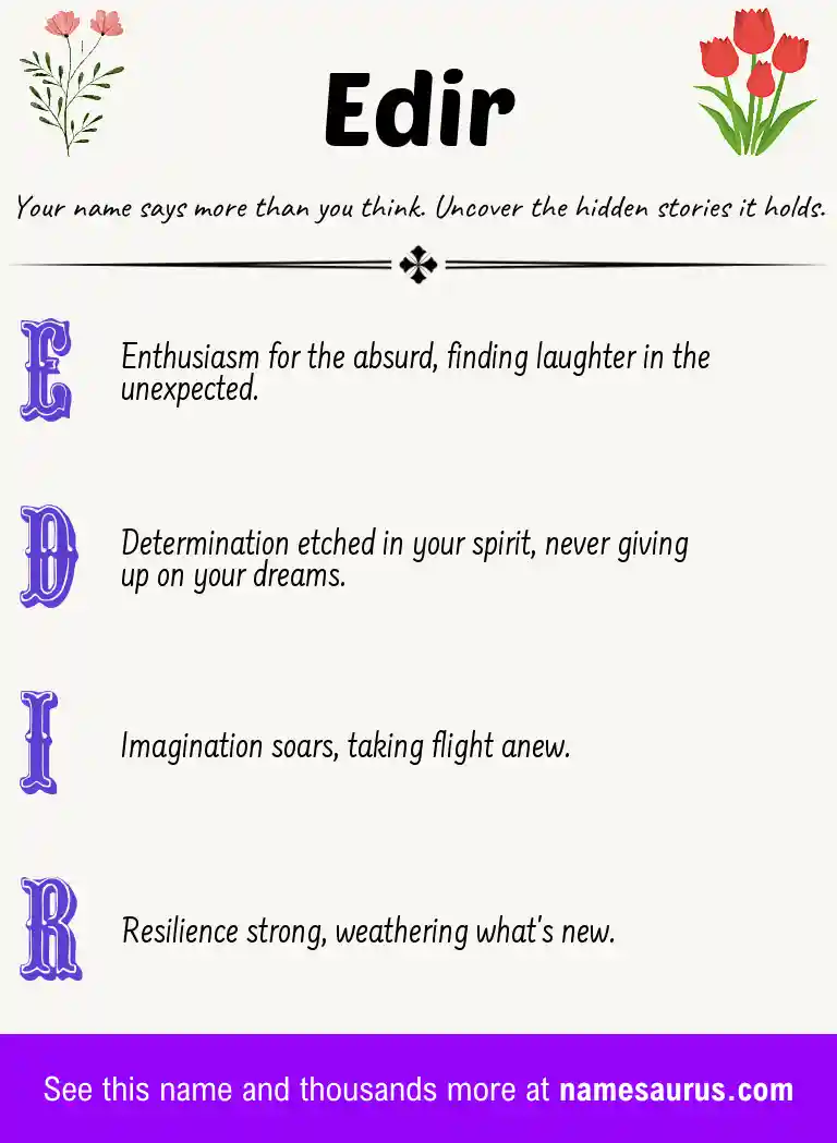 Acrostic poem about Edir.