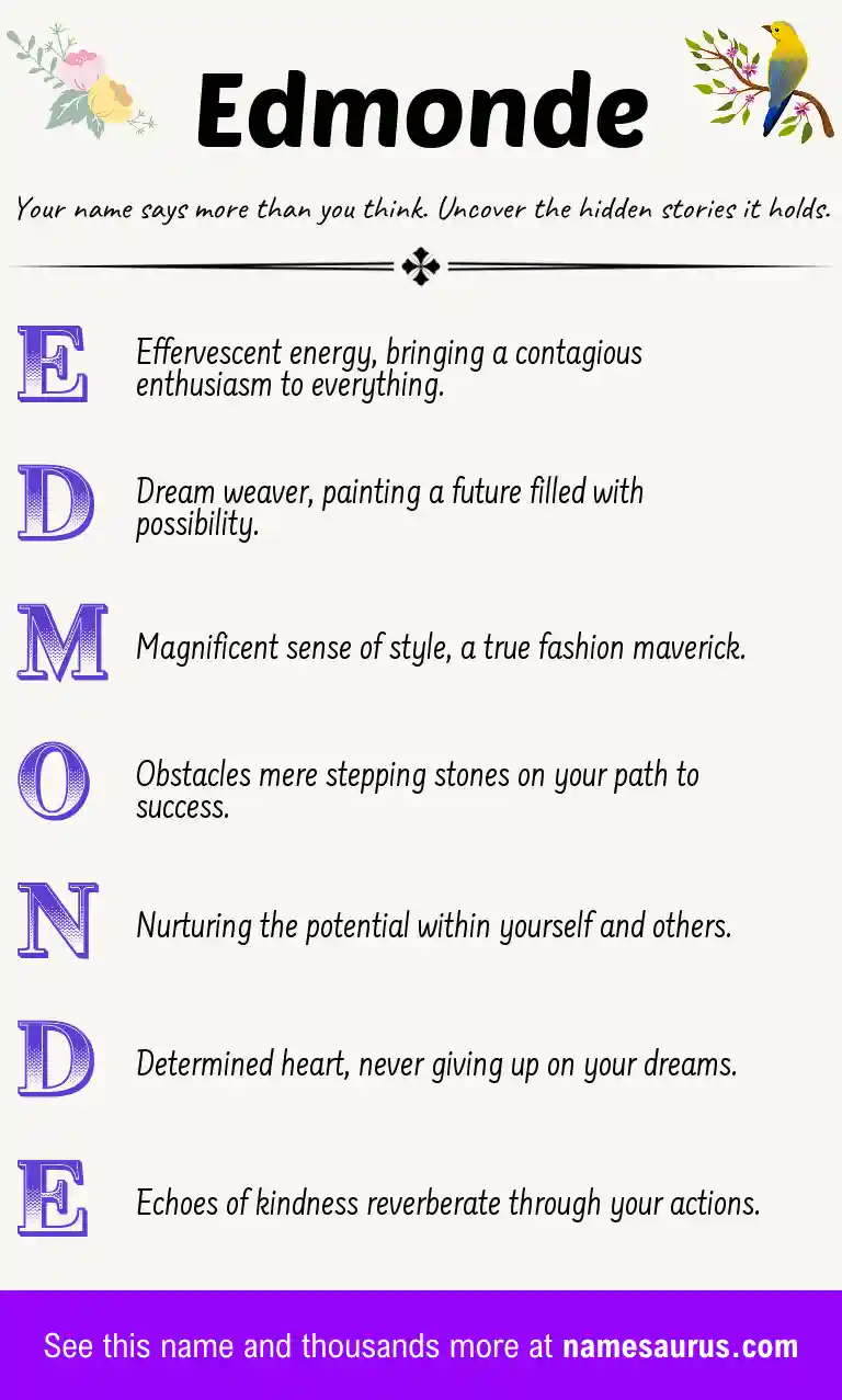 Acrostic poem about Edmonde.
