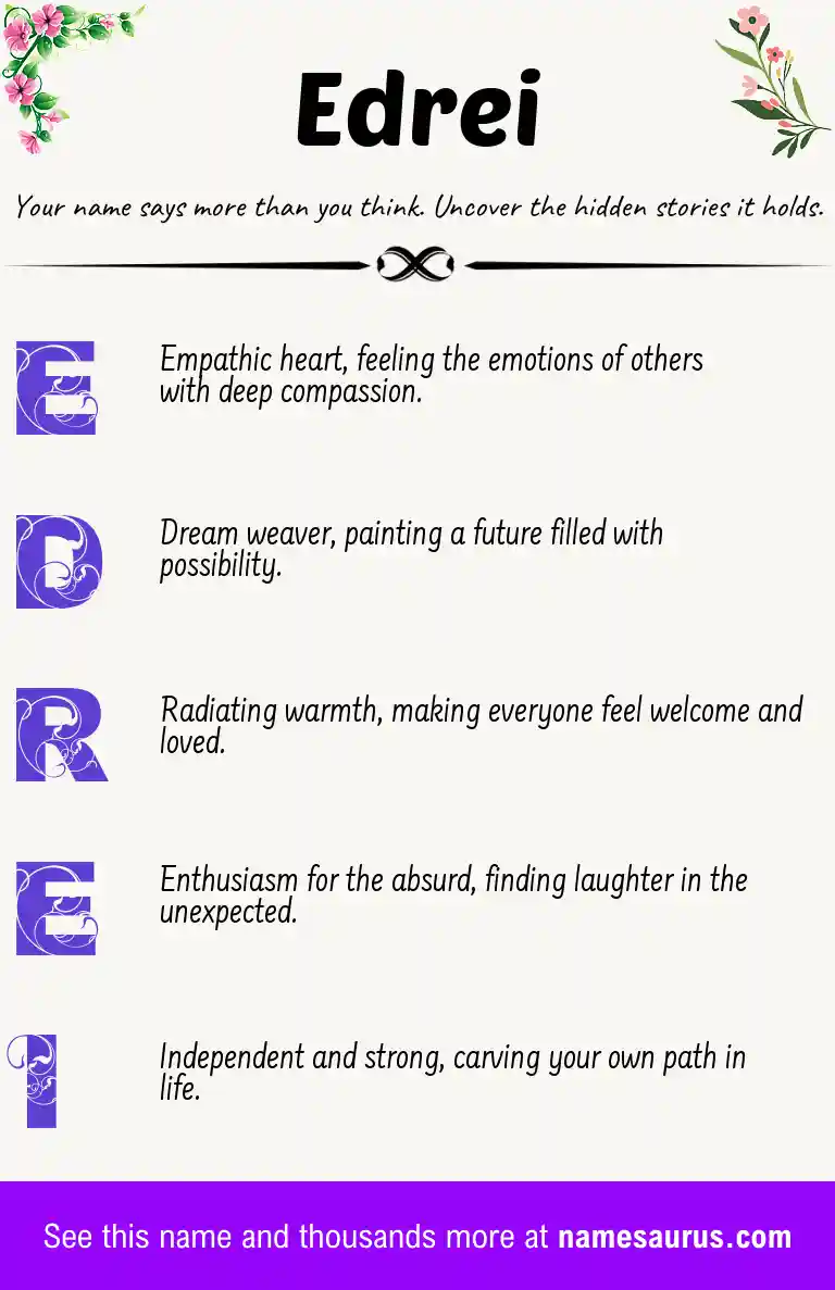 Acrostic poem about Edrei.