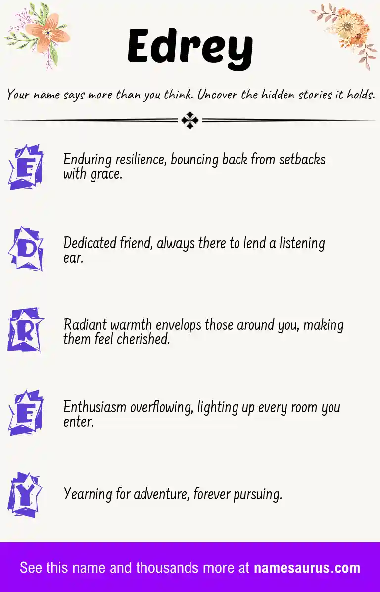 Acrostic poem about Edrey.