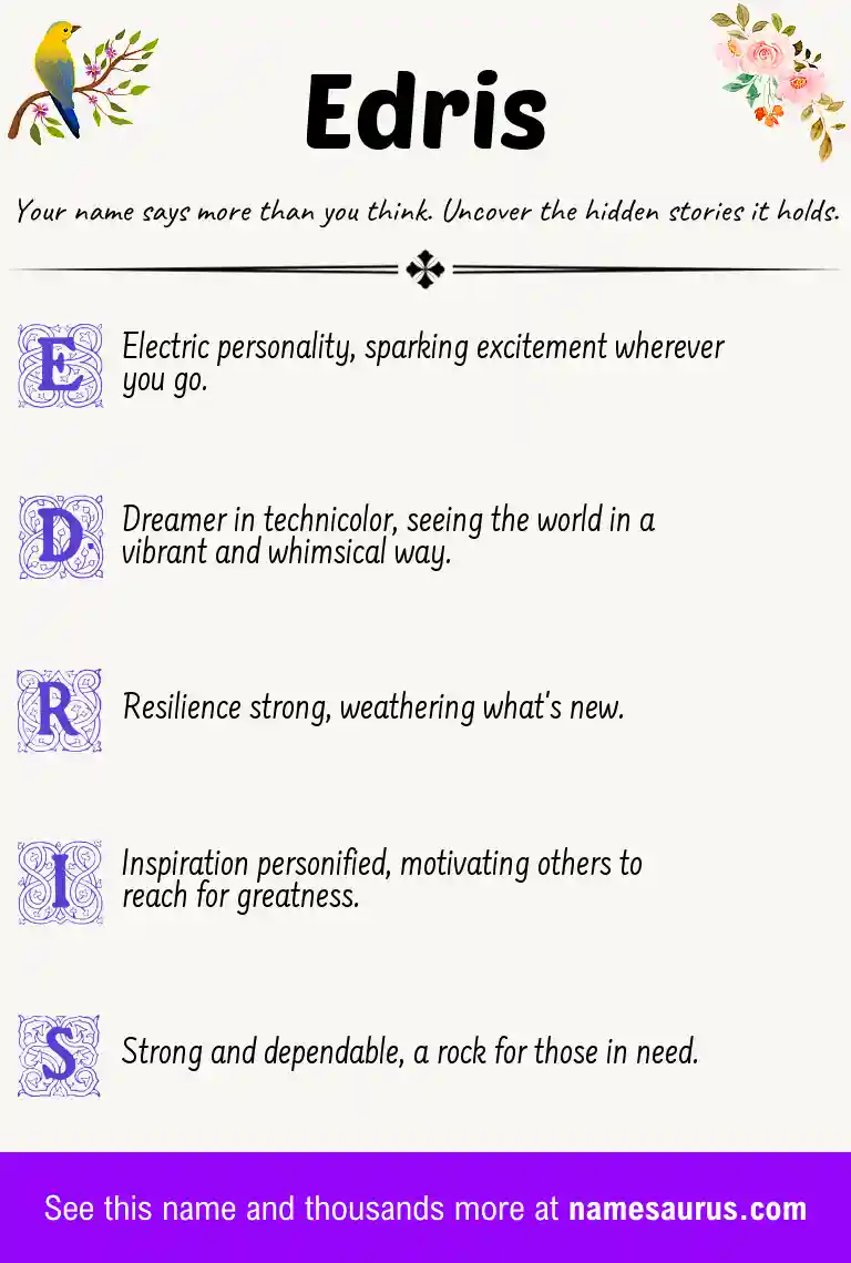 Acrostic poem about Edris.
