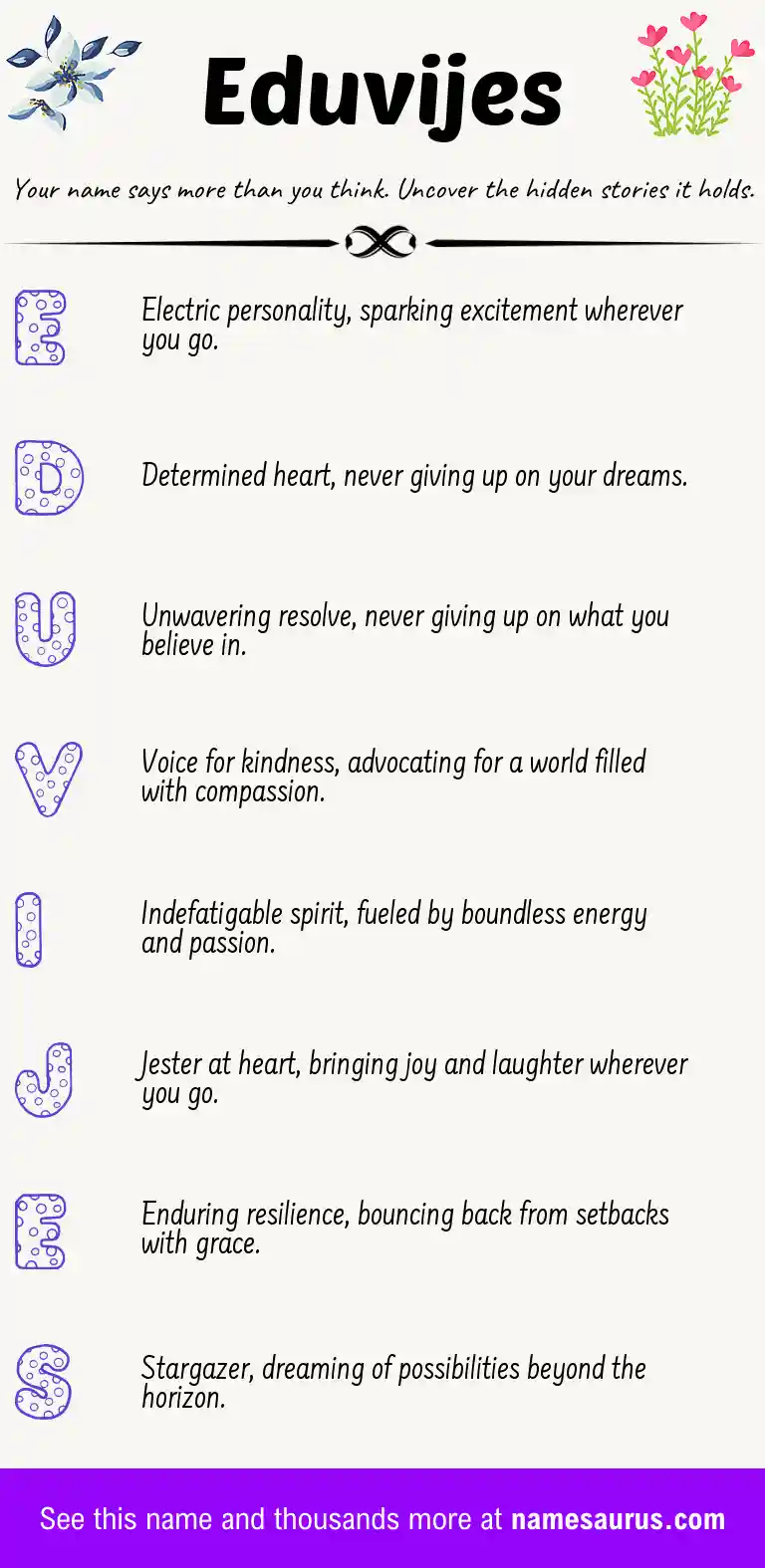 Acrostic poem about Eduvijes.