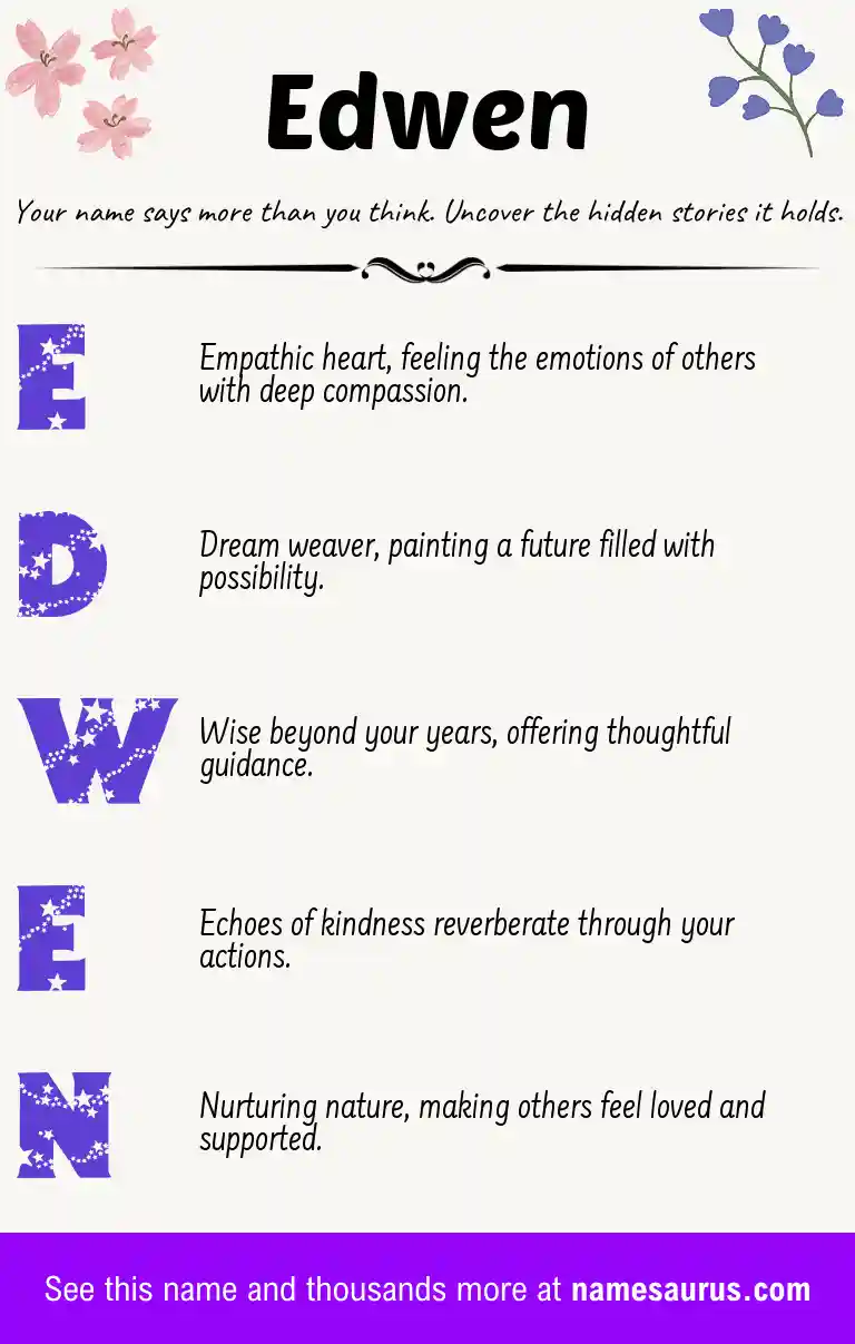 Acrostic poem about Edwen.