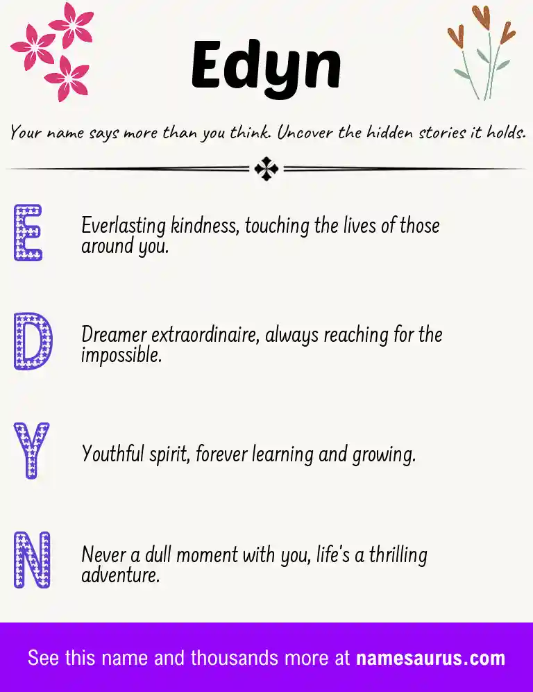 Acrostic poem about Edyn.
