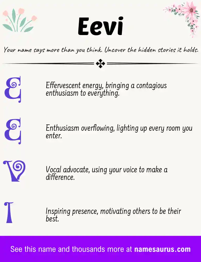 Acrostic poem about Eevi.