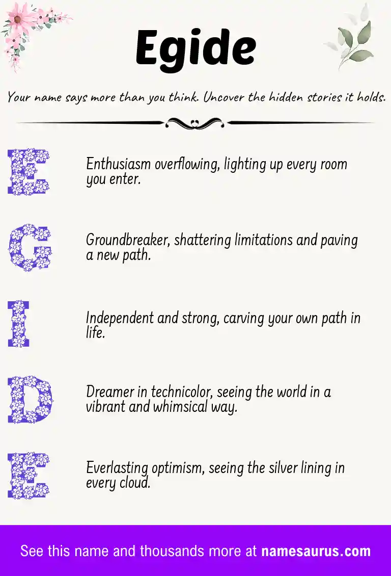Acrostic poem about Egide.