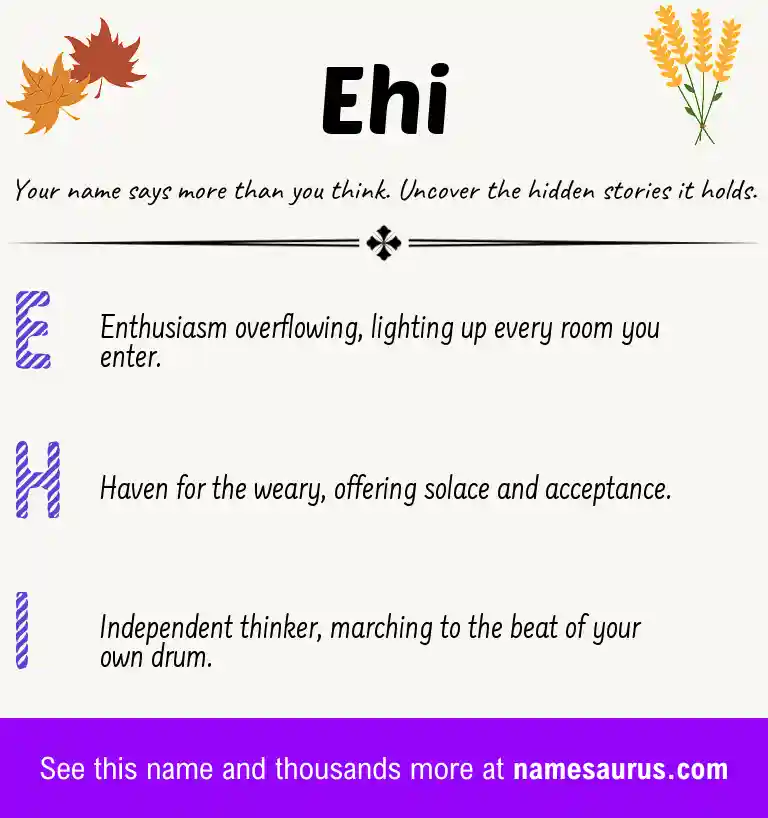 Acrostic poem about Ehi.