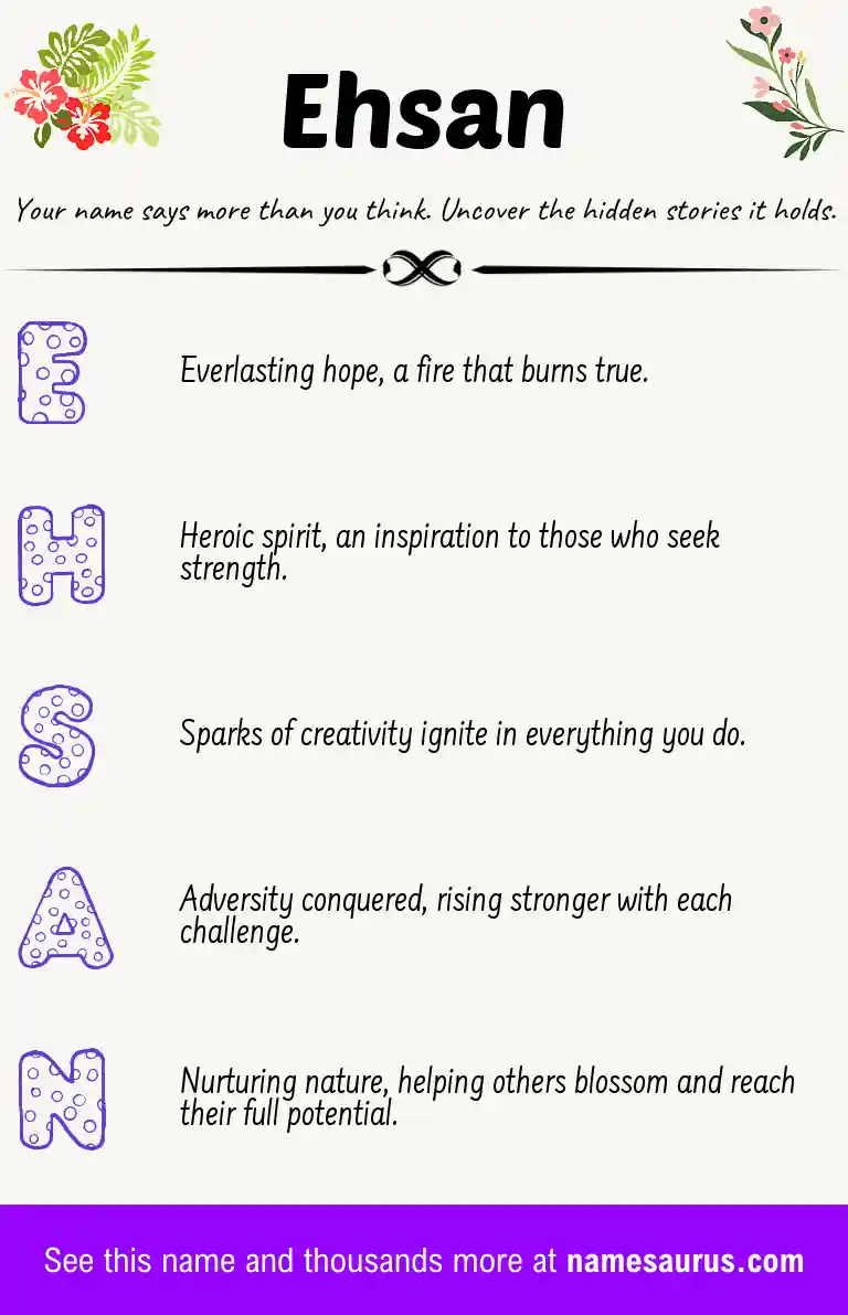Acrostic poem about Ehsan.
