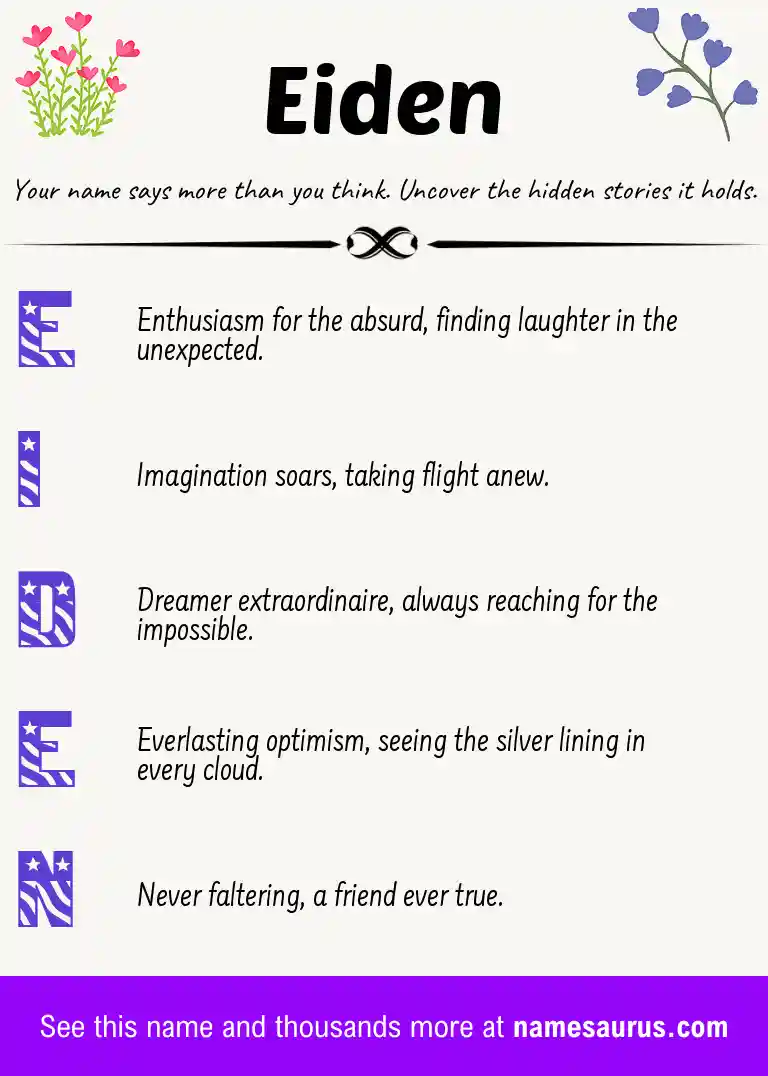 Acrostic poem about Eiden.
