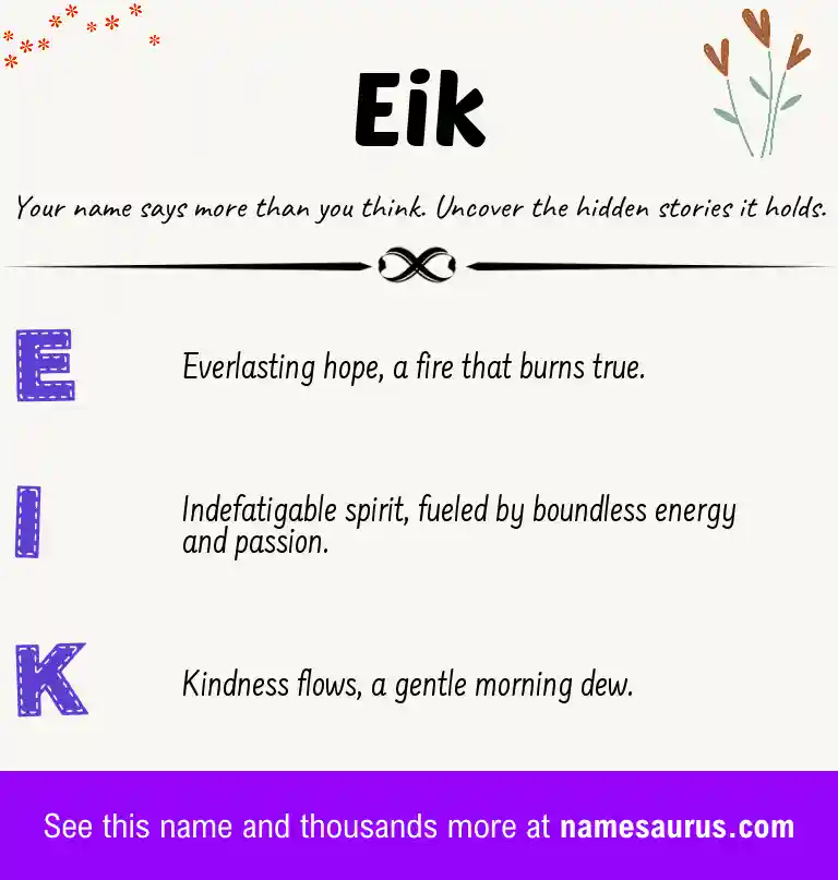 Acrostic poem about Eik.