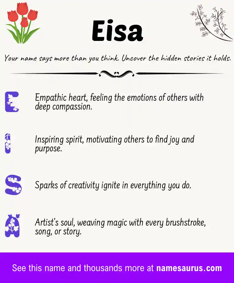 Acrostic poem about Eisa.