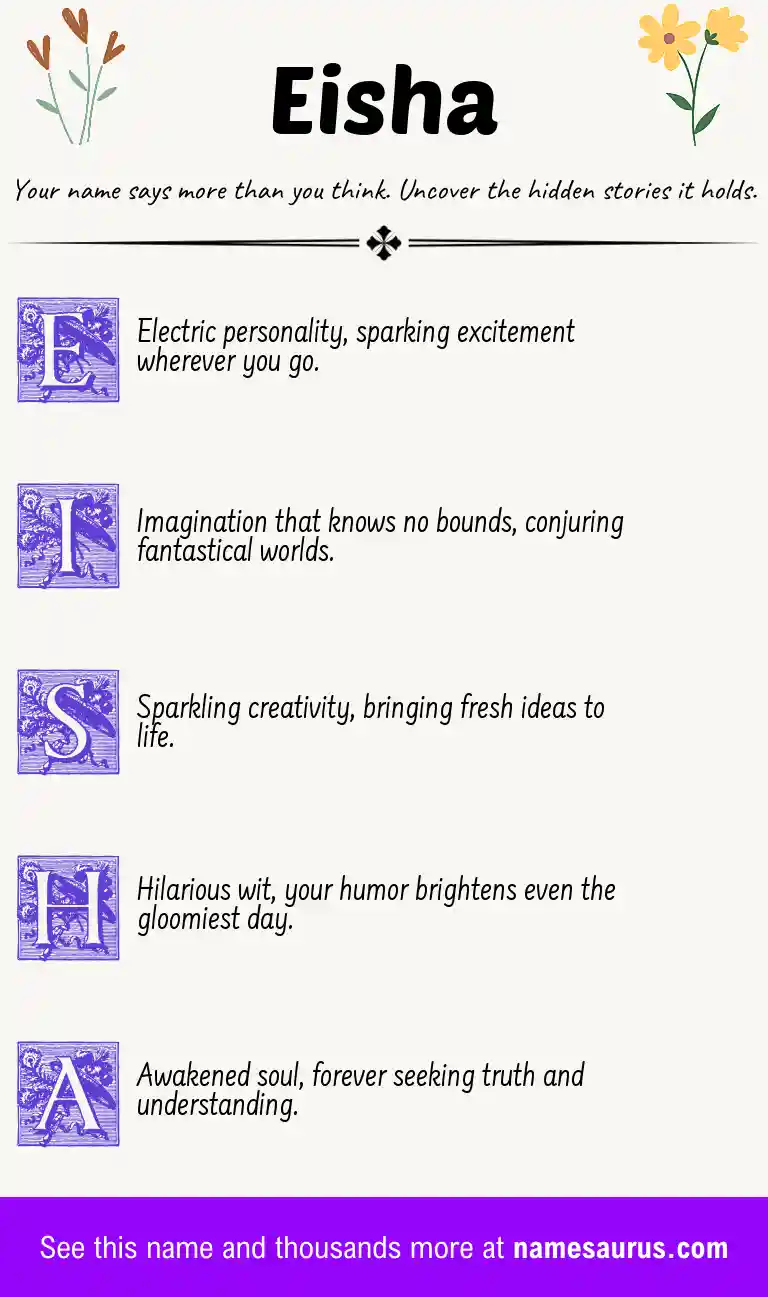 Acrostic poem about Eisha.
