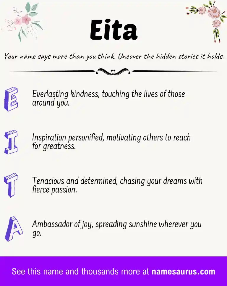 Acrostic poem about Eita.