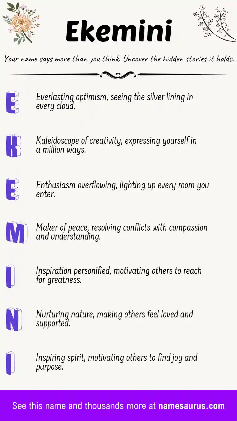 Acrostic poem about Ekemini.