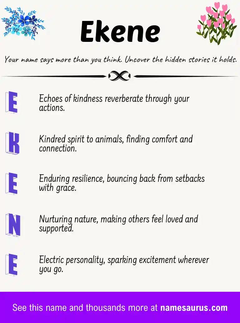 Acrostic poem about Ekene.