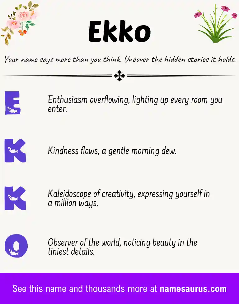 Acrostic poem about Ekko.