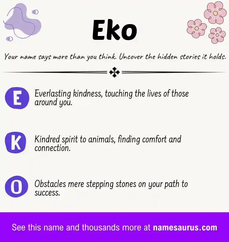 Acrostic poem about Eko.