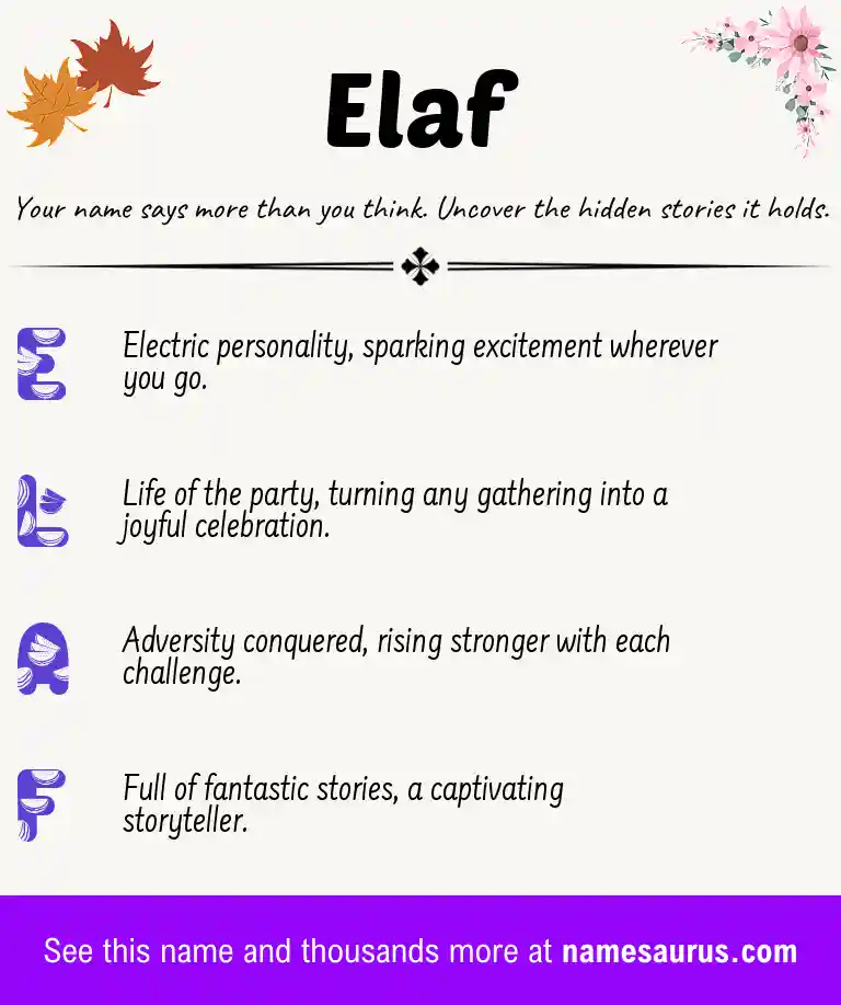 Acrostic poem about Elaf.