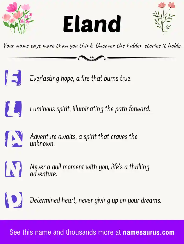 Acrostic poem about Eland.