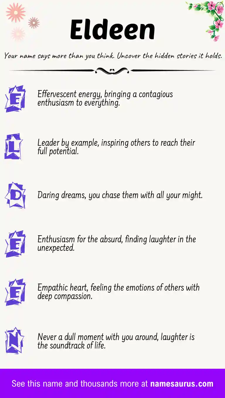 Acrostic poem about Eldeen.