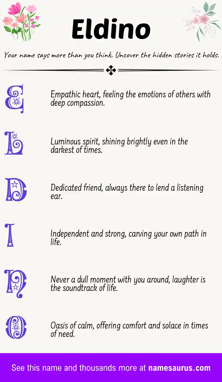 Acrostic poem about Eldino.