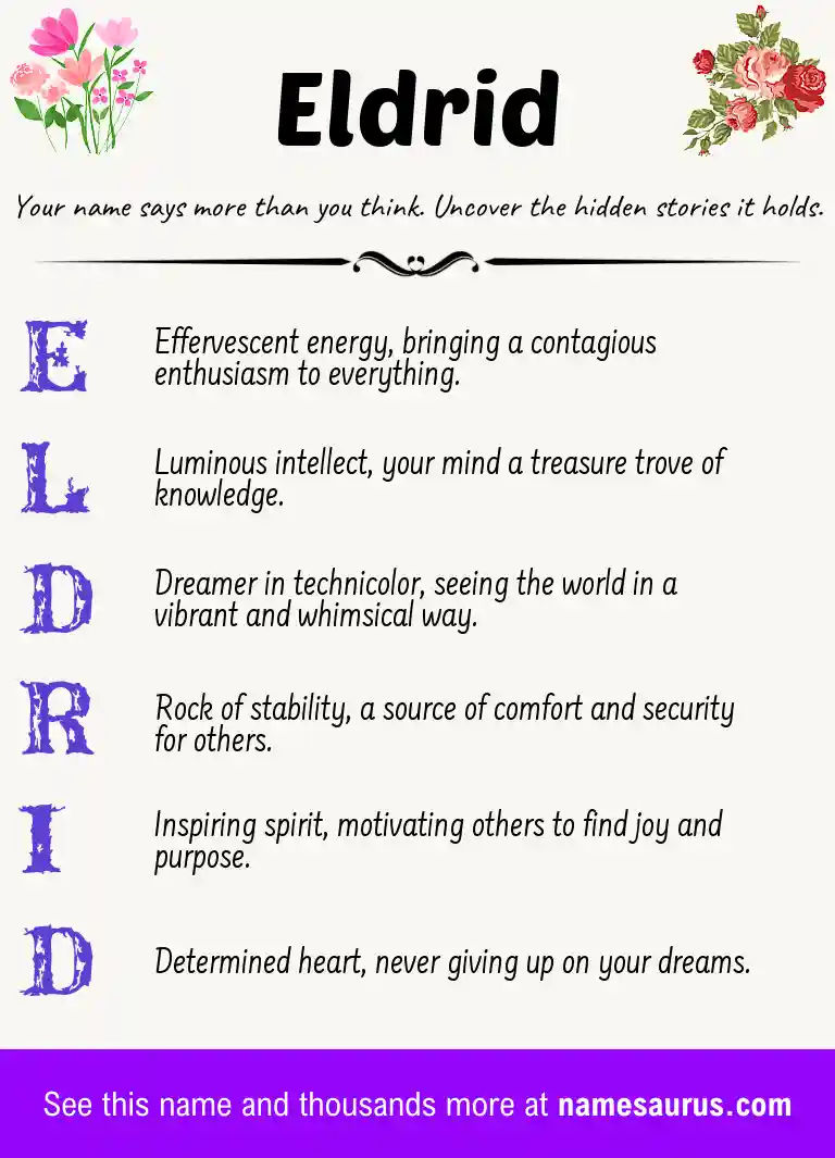 Acrostic poem about Eldrid.