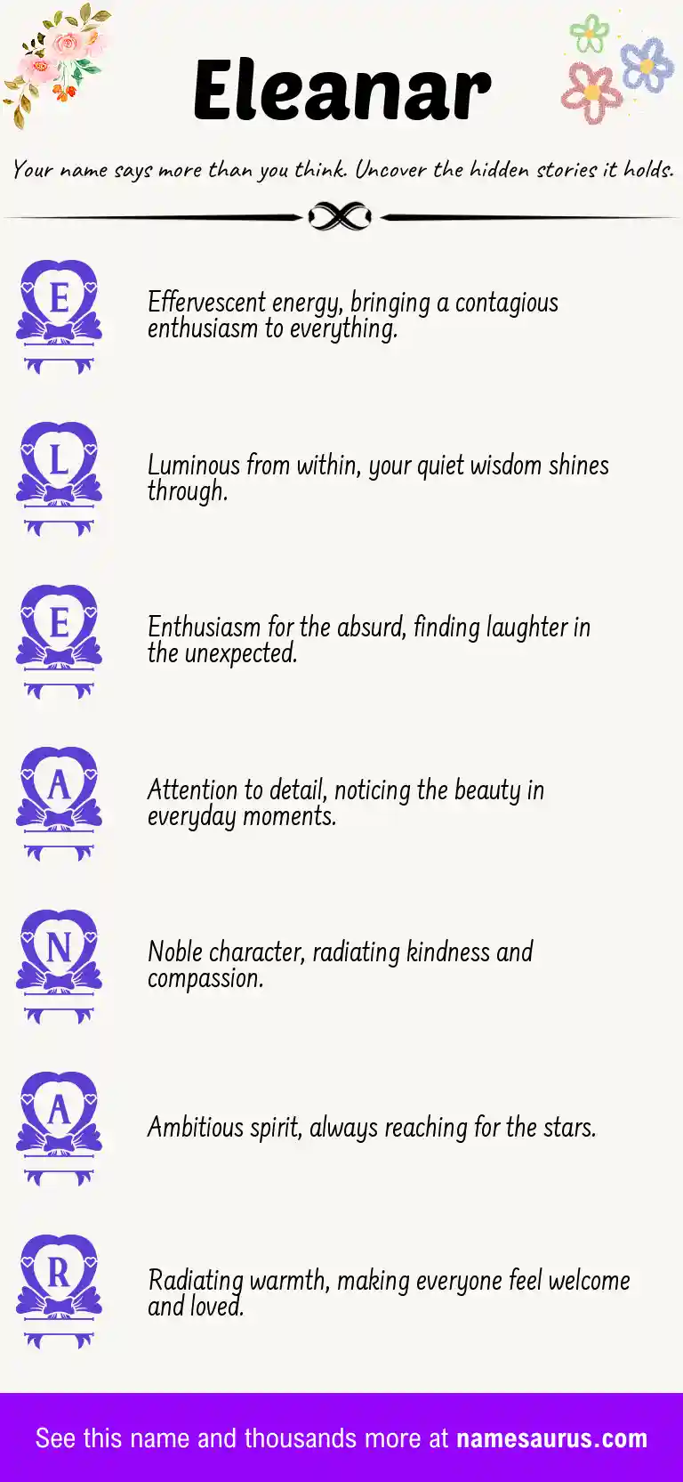 Acrostic poem about Eleanar.