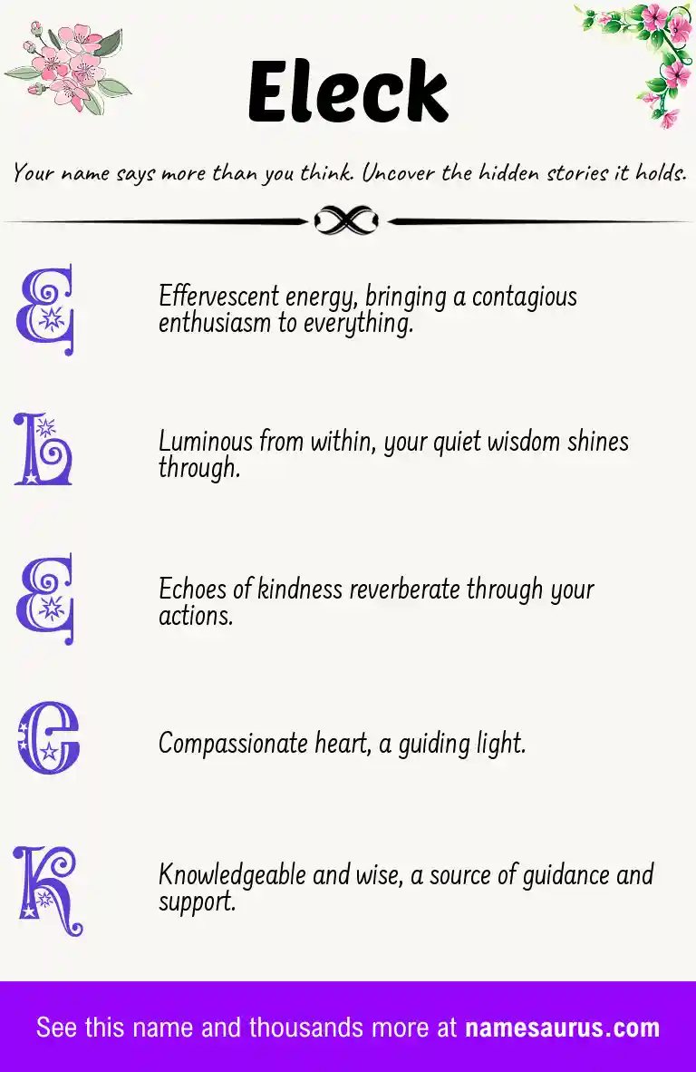 Acrostic poem about Eleck.