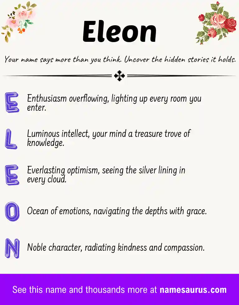 Acrostic poem about Eleon.