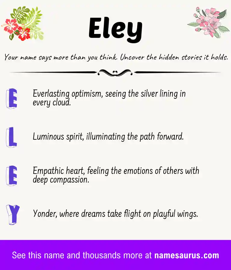 Acrostic poem about Eley.