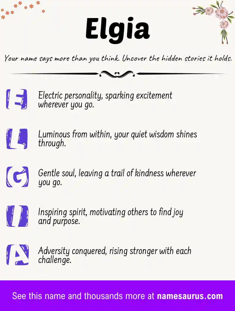Acrostic poem about Elgia.