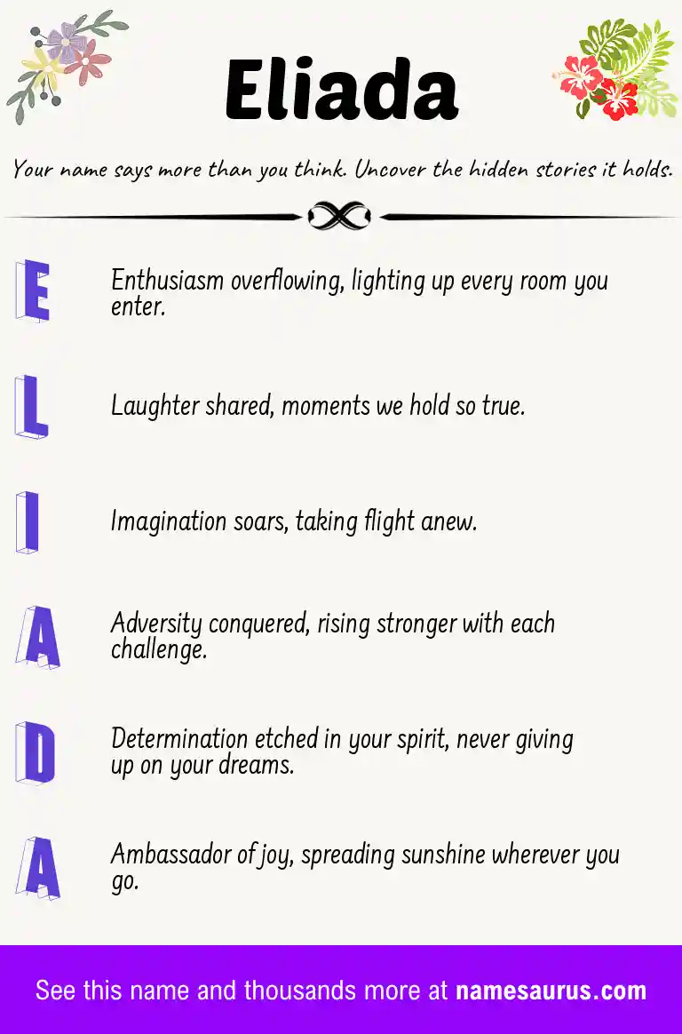 Acrostic poem about Eliada.