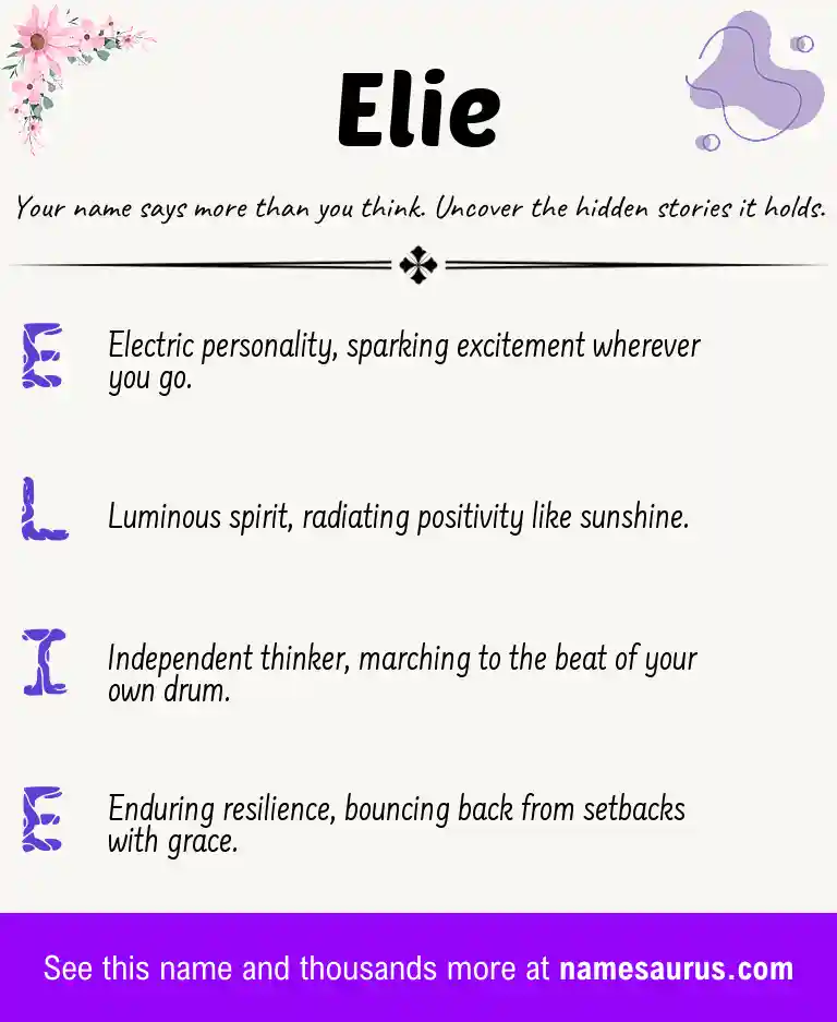 Acrostic poem about Elie.
