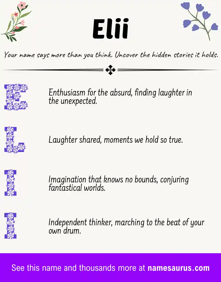Acrostic poem about Elii.