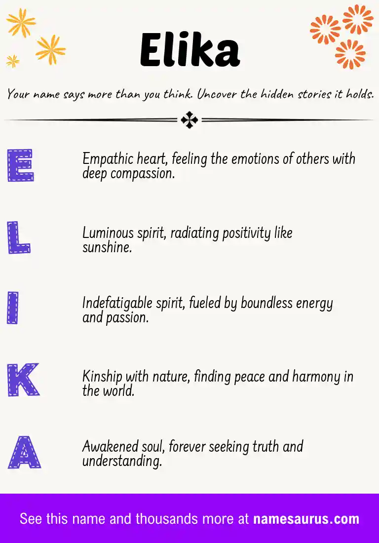 Acrostic poem about Elika.
