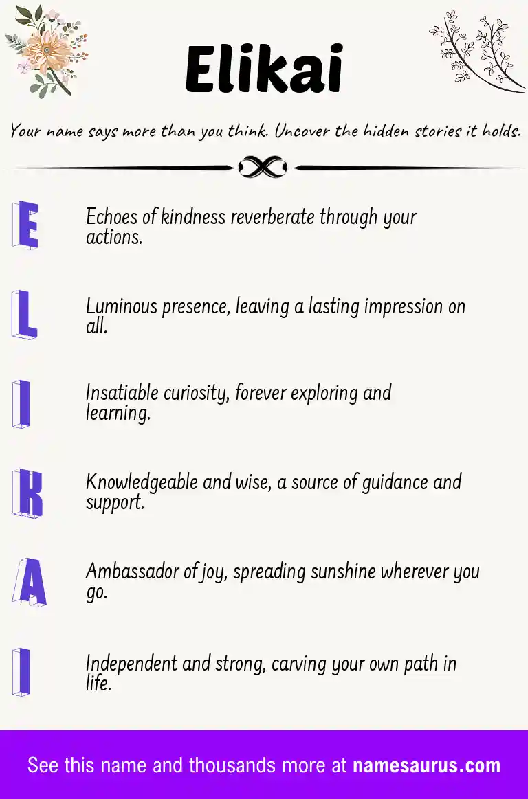Acrostic poem about Elikai.