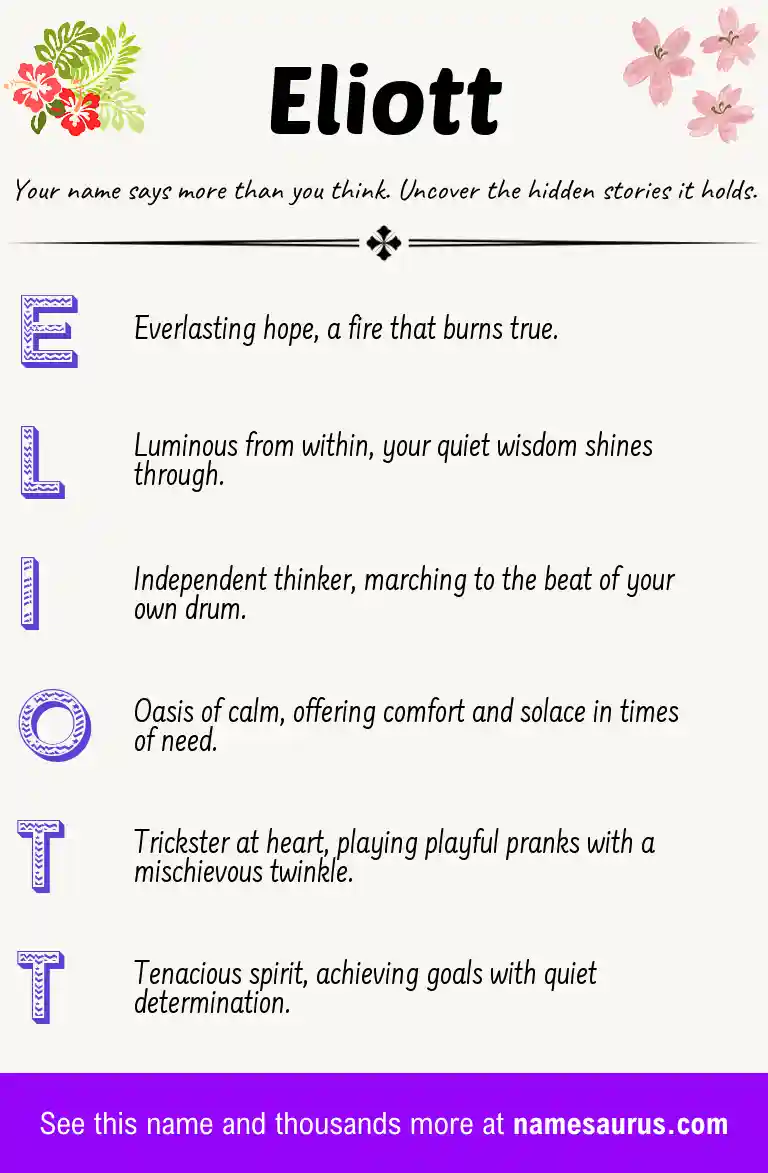 Acrostic poem about Eliott.