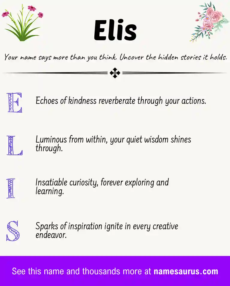 Acrostic poem about Elis.