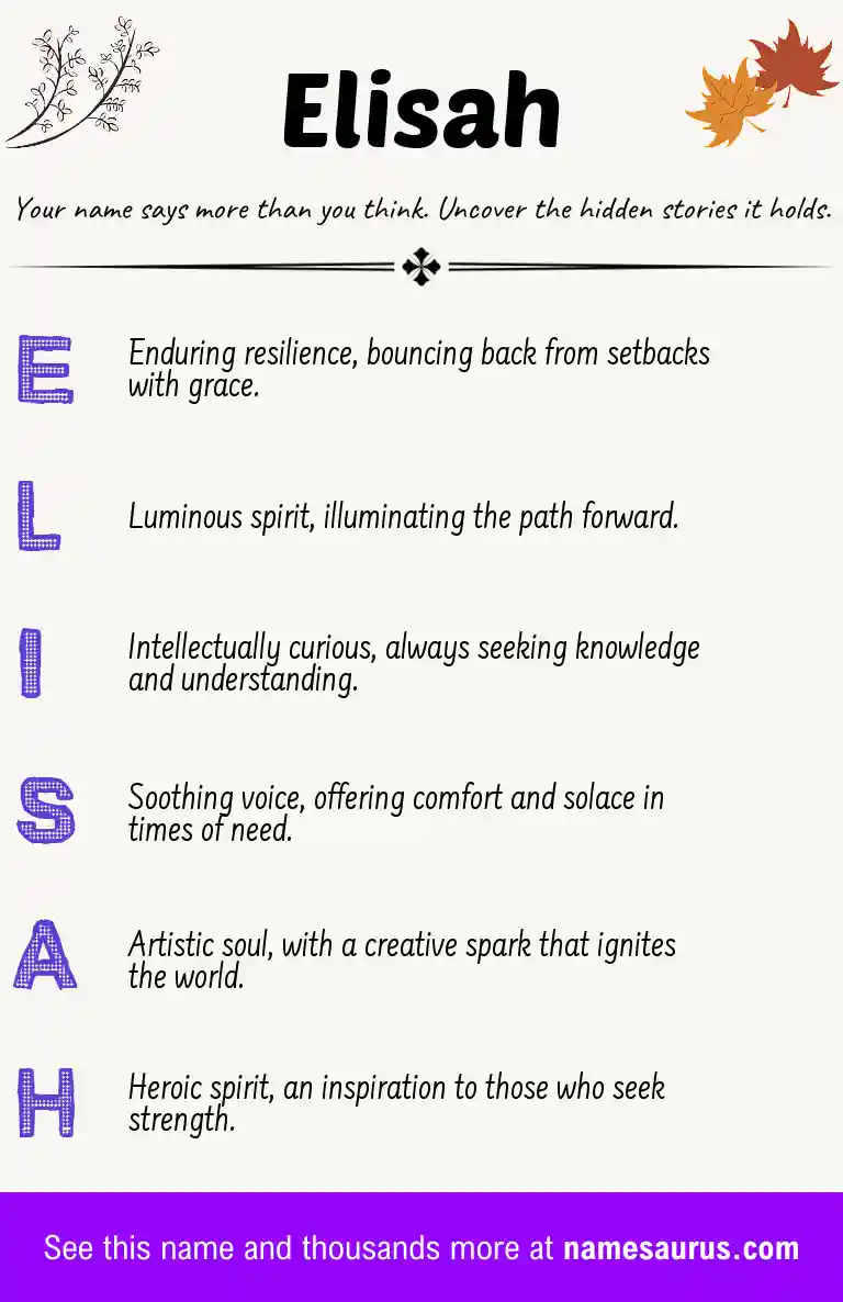 Acrostic poem about Elisah.
