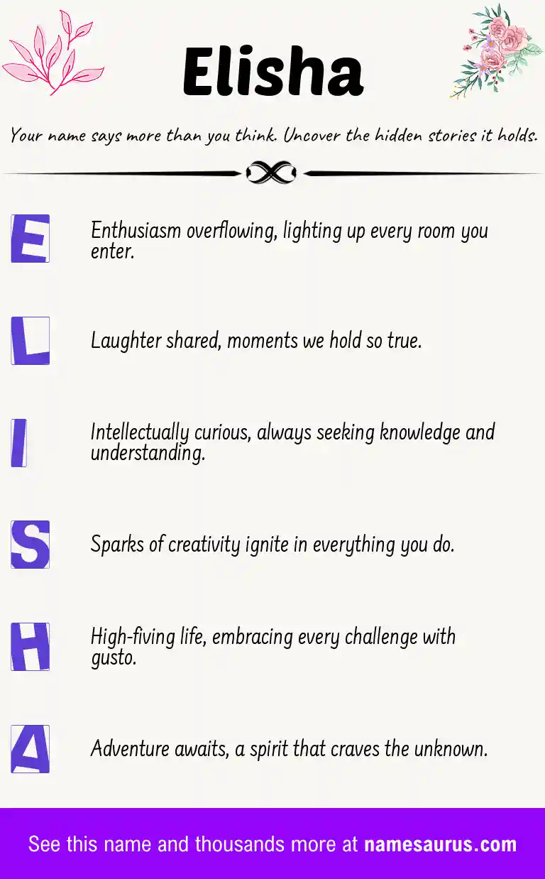 Acrostic poem about Elisha.