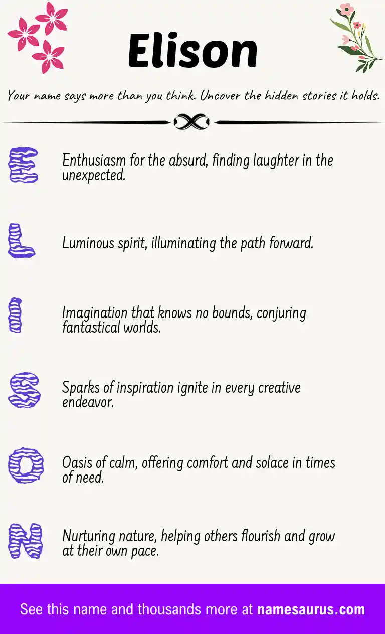 Acrostic poem about Elison.