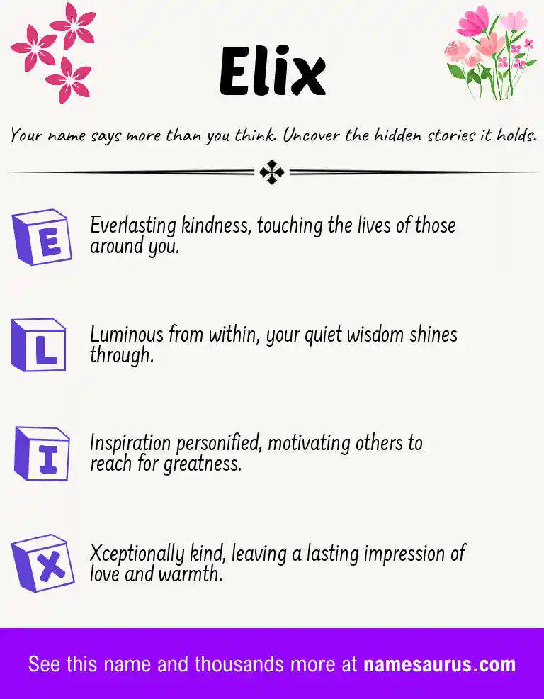 Acrostic poem about Elix.
