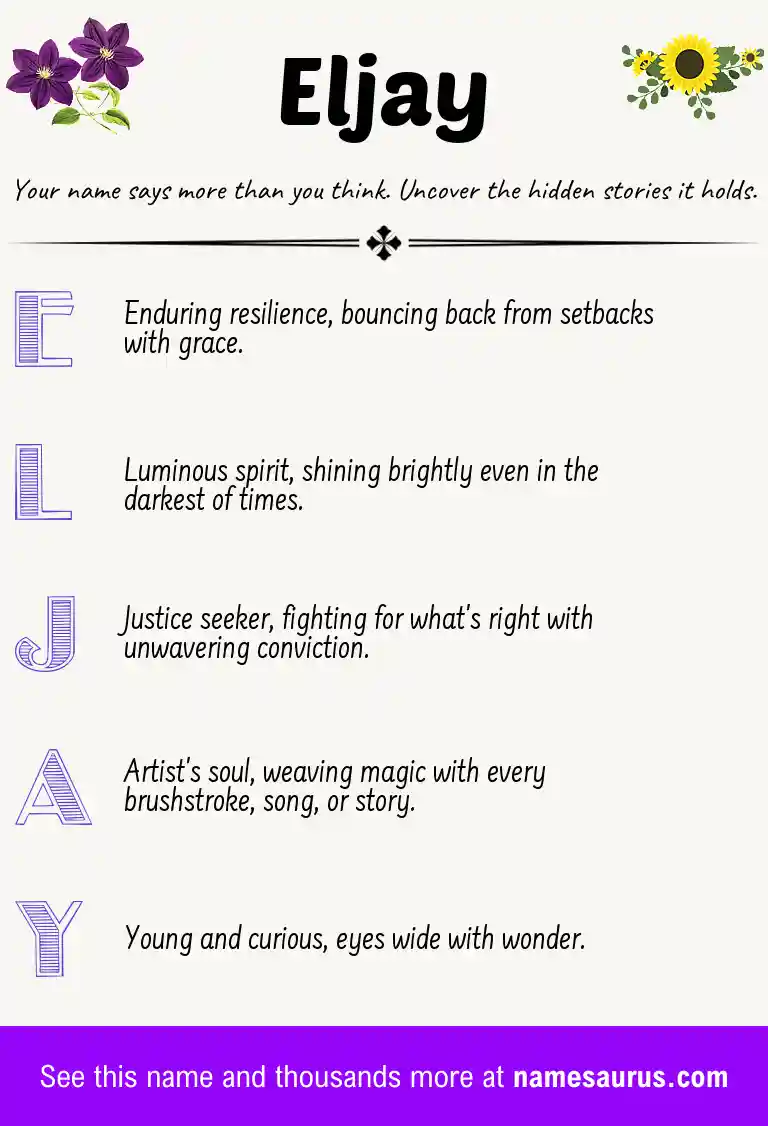 Acrostic poem about Eljay.