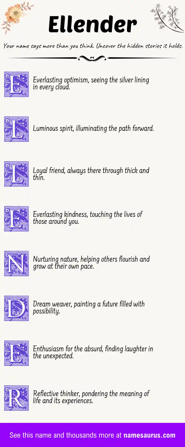 Acrostic poem about Ellender.