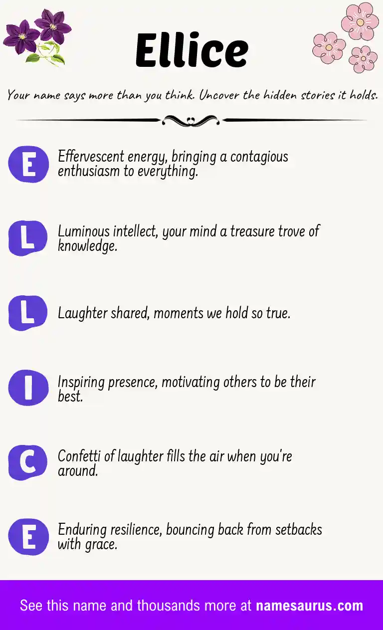 Acrostic poem about Ellice.