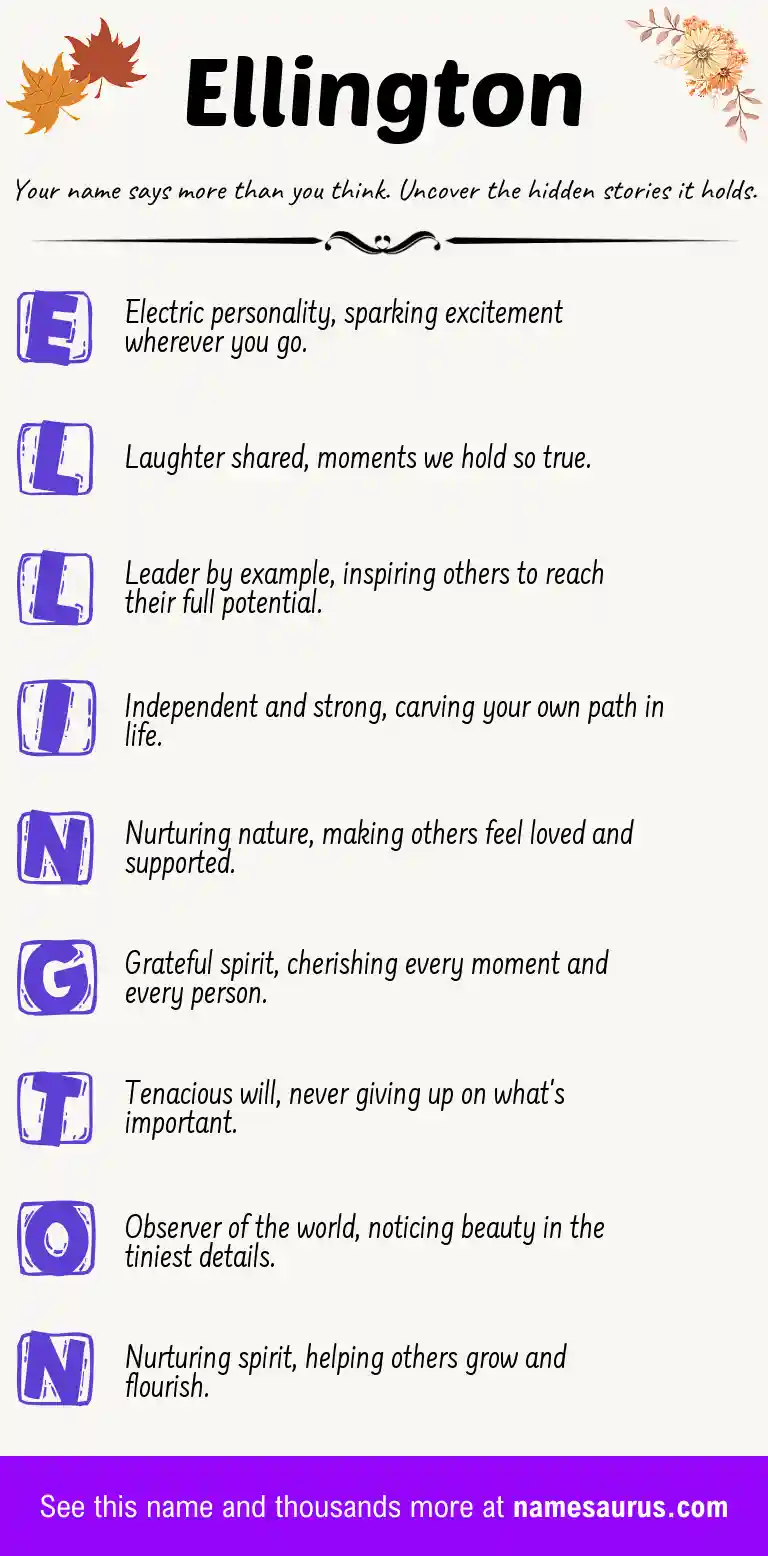 Acrostic poem about Ellington.
